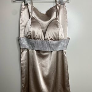 two piece set with rhinestones bralette and high Waist midi skirt